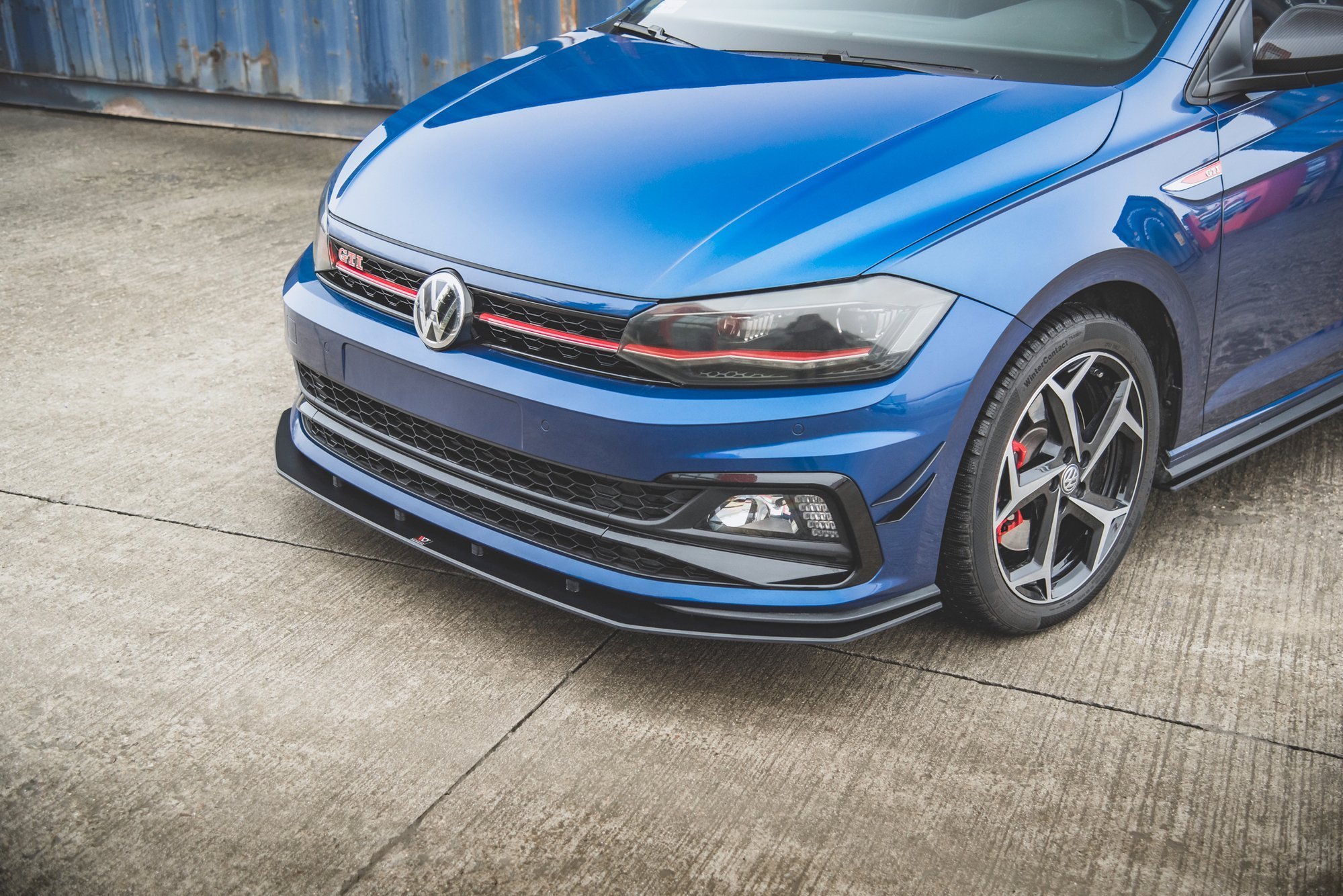 Street Pro Spoilerlippe Front Ansatz passend für VW Polo GTI Mk6 rot
