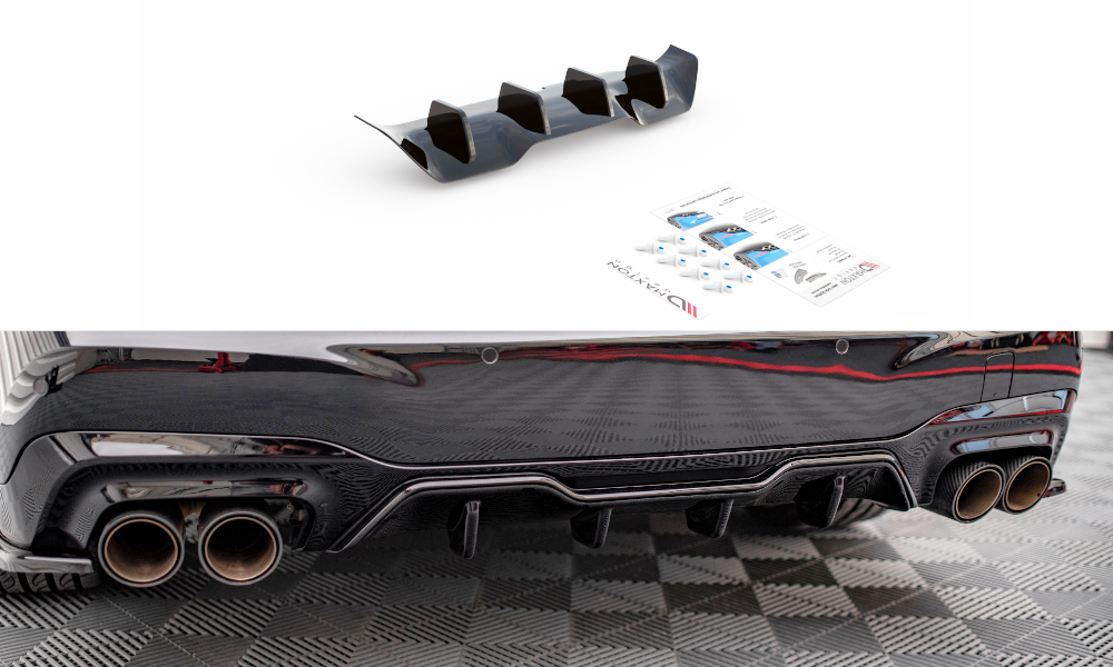 Street+ Heck Ansatz Diffusor passend für BMW M235i Gran Coupe F44 schwarz Hochglanz