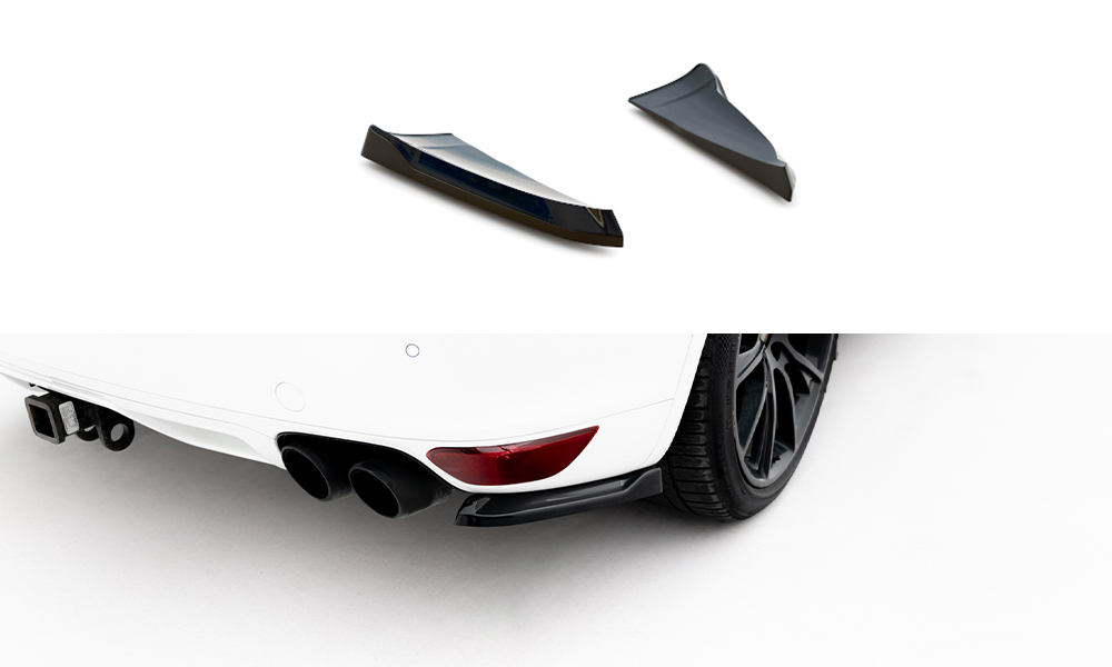 Street+ Heck Ansatz Flaps passend für Porsche Cayenne Turbo / Standard Mk2 schwarz Hochglanz