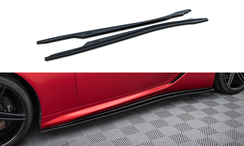 Street+ Seitenschweller Leisten passend für Lexus LC 500 schwarz Hochglanz
