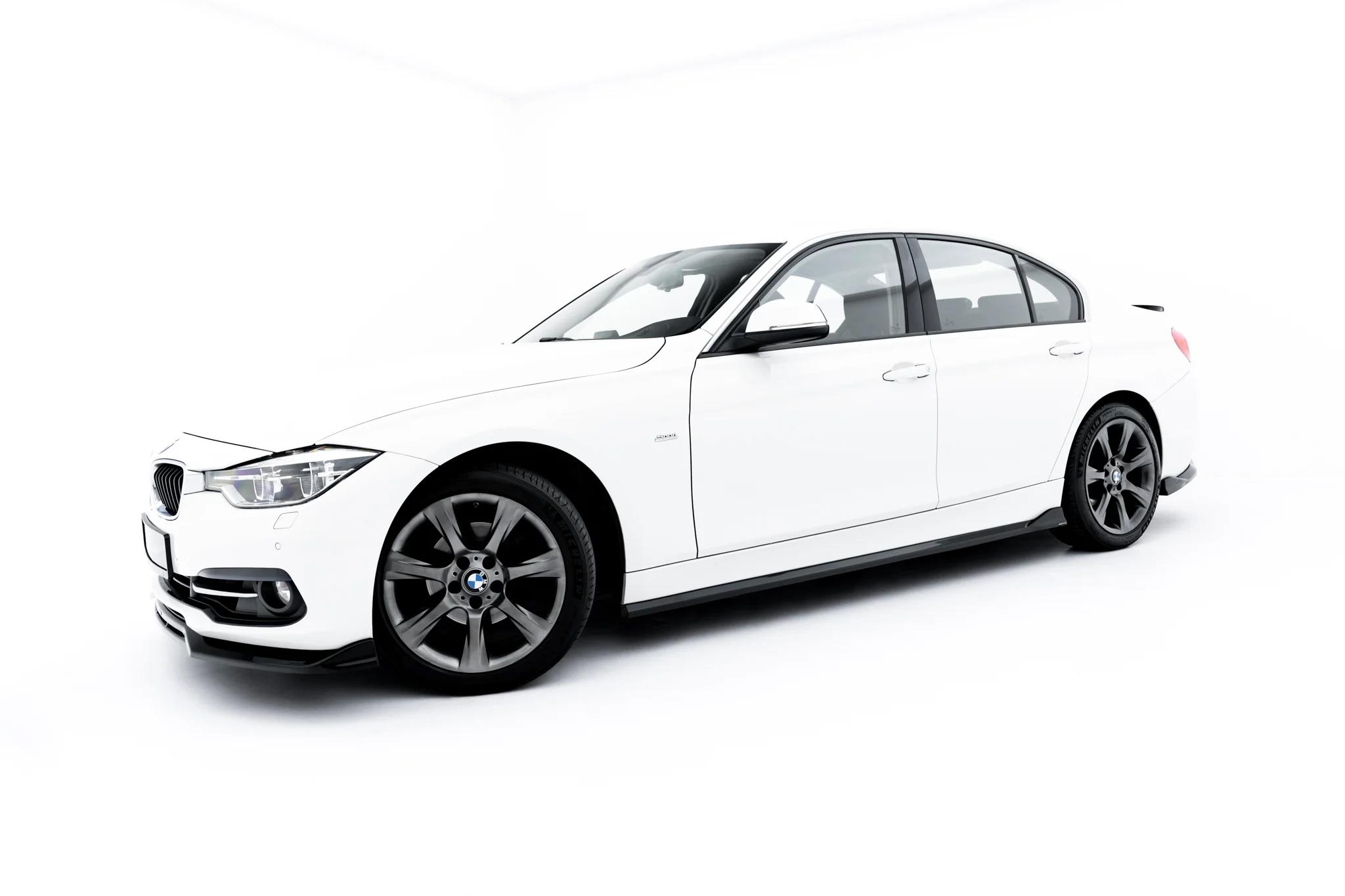 Seitenschweller Ansatz Paar passend für BMW 3er Sportline Limousine / Touring F30 / F31 schwarz Hochglanz