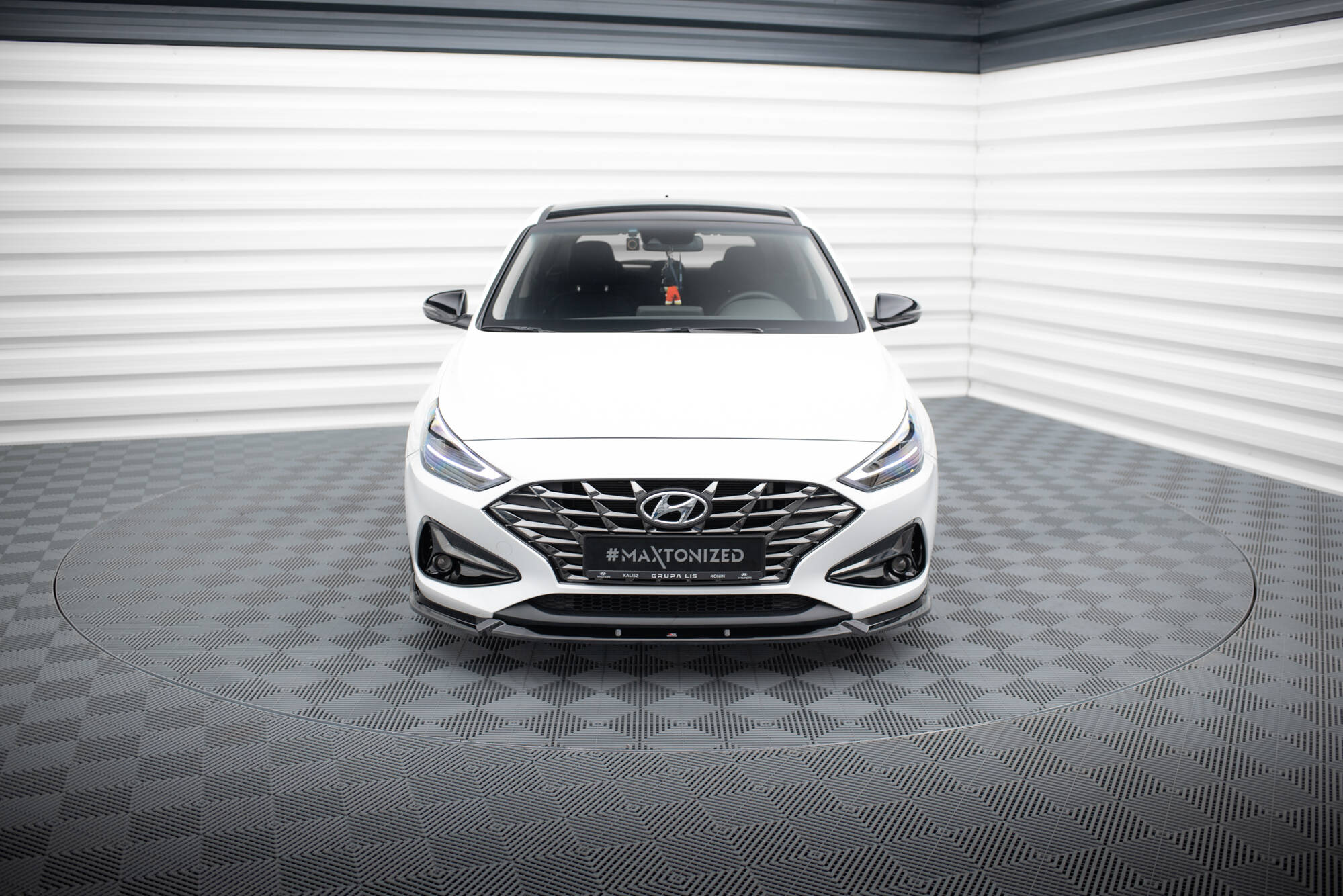 Street+ Spoilerlippe Front Ansatz V.2 passend für Hyundai I30 Mk3 FL schwarz Hochglanz