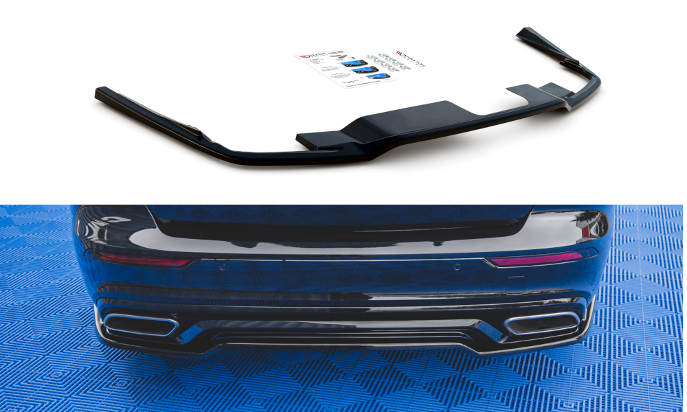 Street+ Mittlerer Diffusor Heck Ansatz passend für Volvo S60/V60 R-Design Mk3 schwarz Hochglanz