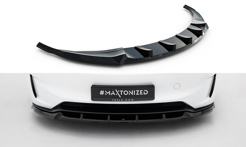 Frontlippe V.2 passend für Tesla Model 3 Performance Mk1 FL schwarz Hochglanz