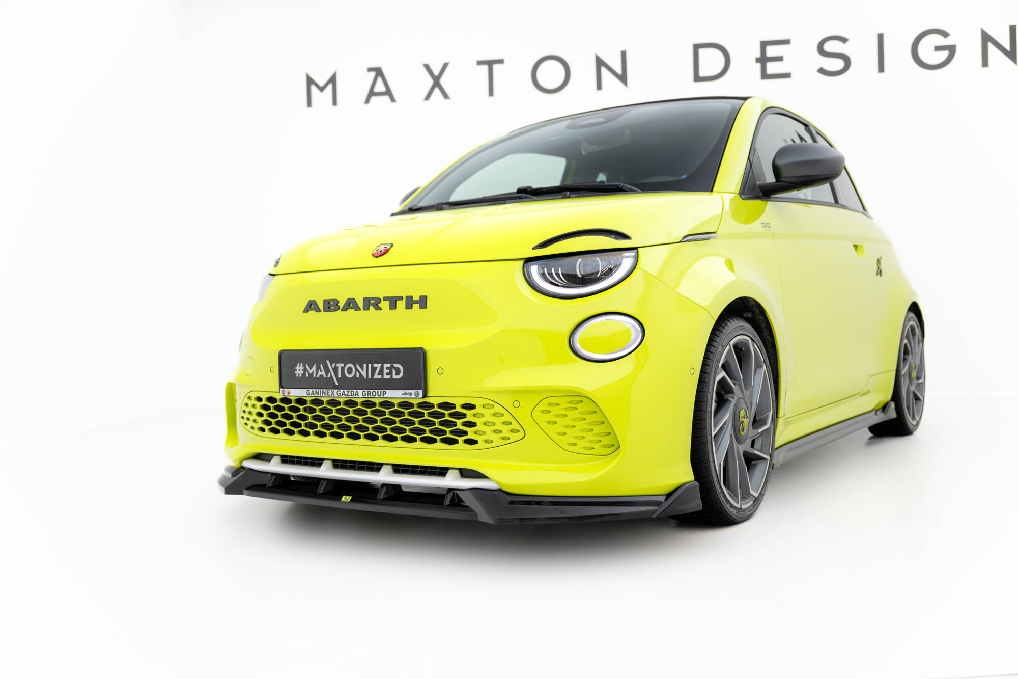 Frontlippe passend für ABARTH 500e schwarz Hochglanz