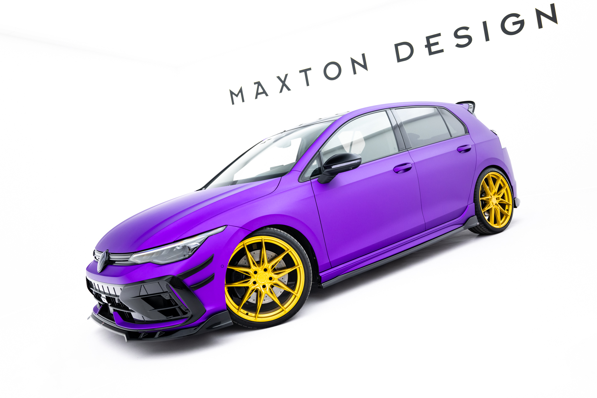 Street+ Seitenschweller Leisten V.4 passend für VW Golf R Hatchback Mk8 / Mk8 FL schwarz Hochglanz