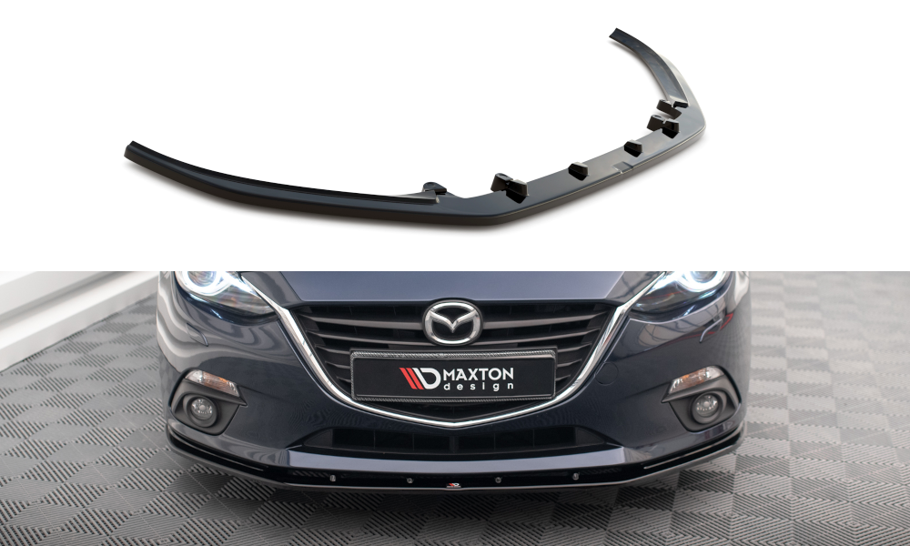 Street+ Spoilerlippe Front Ansatz passend für Mazda 3 Mk3 schwarz Hochglanz