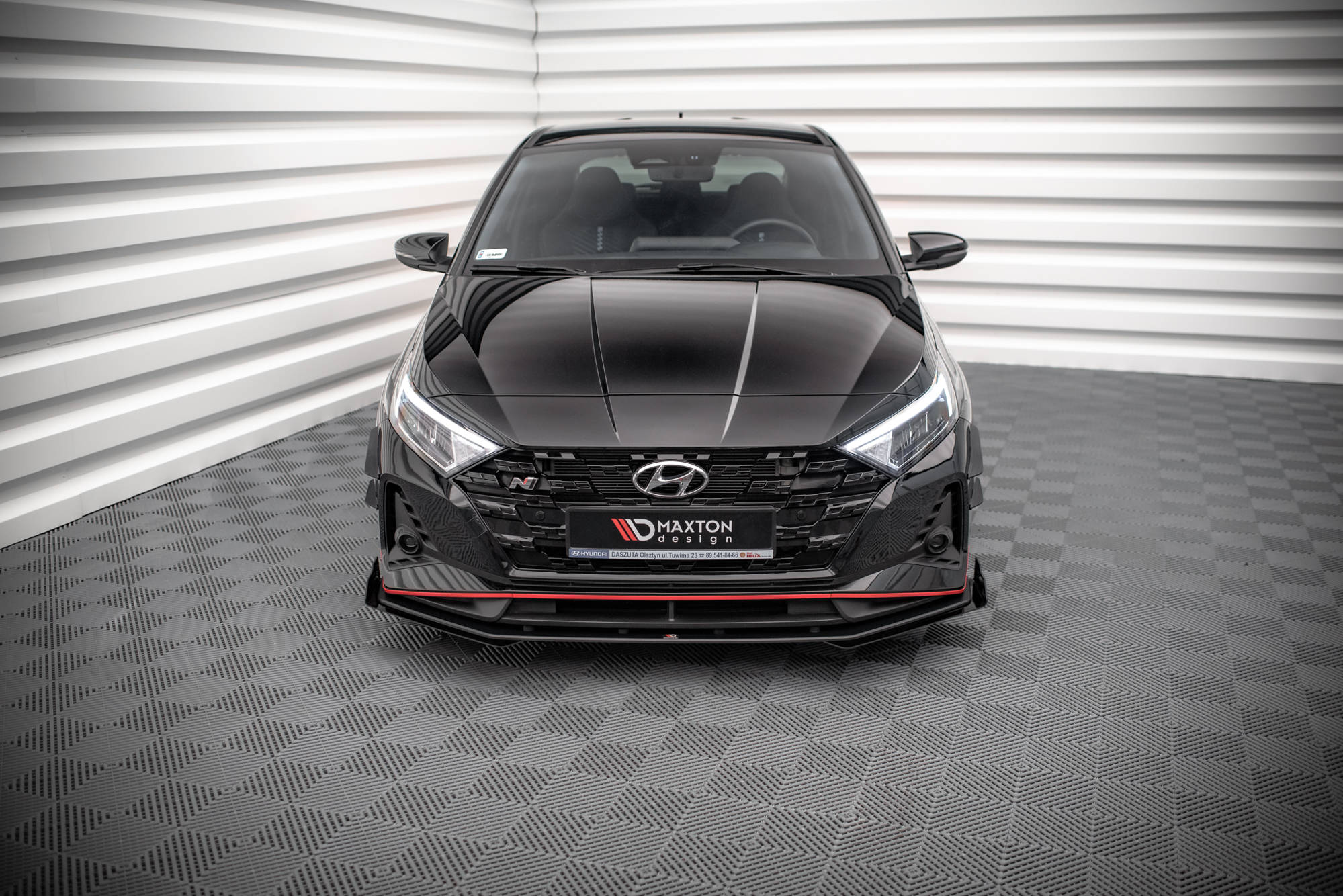 Street Pro Spoilerlippe Front Ansatz passend für Hyundai I20 N Mk3 rot+ Hochglanz Flaps