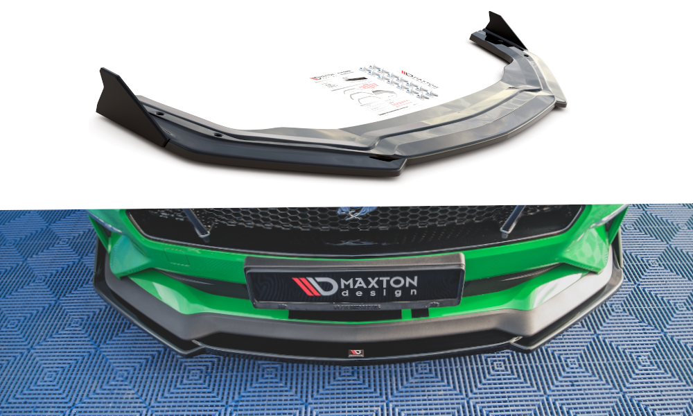 Street+ Spoilerlippe Front Ansatz V.2 + Flaps passend für Ford Mustang GT Mk6 FL