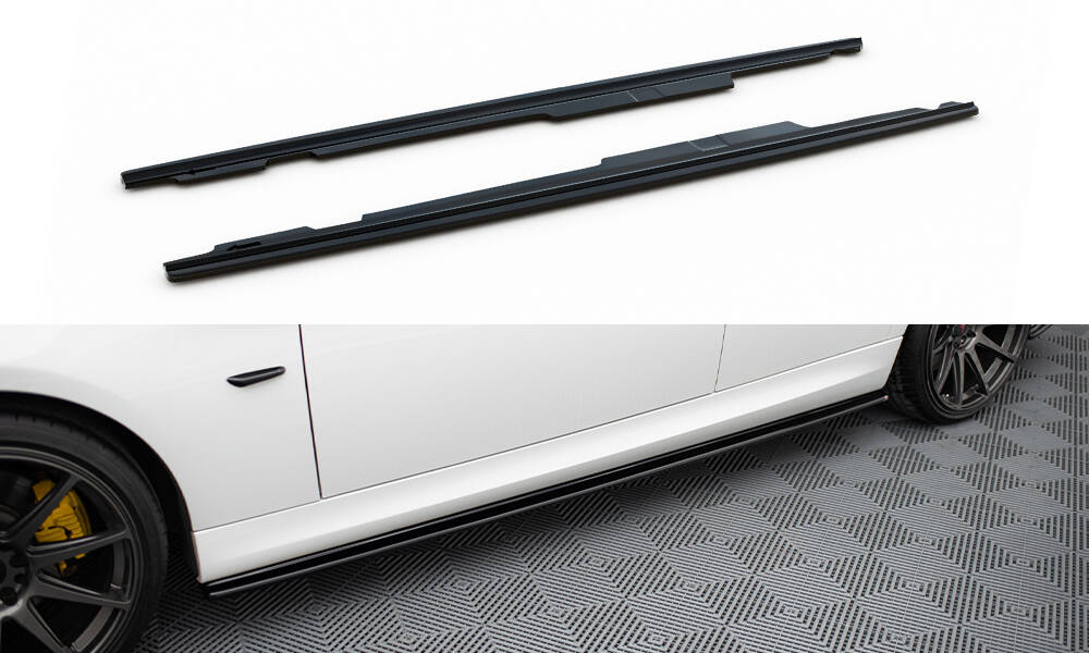 Seitenschweller Ansatz für BMW 3er M-Paket Limousine / Touring E90 / E91 schwarz Hochglanz