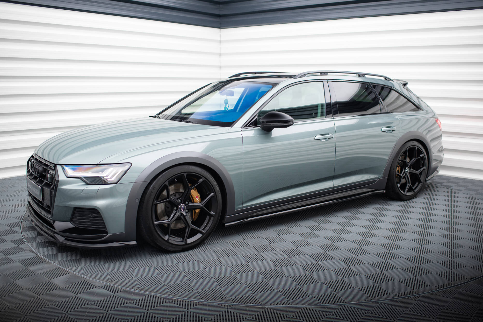 Street+ Seitenschweller Leisten passend für Audi A6 Allroad C8 schwarz Hochglanz