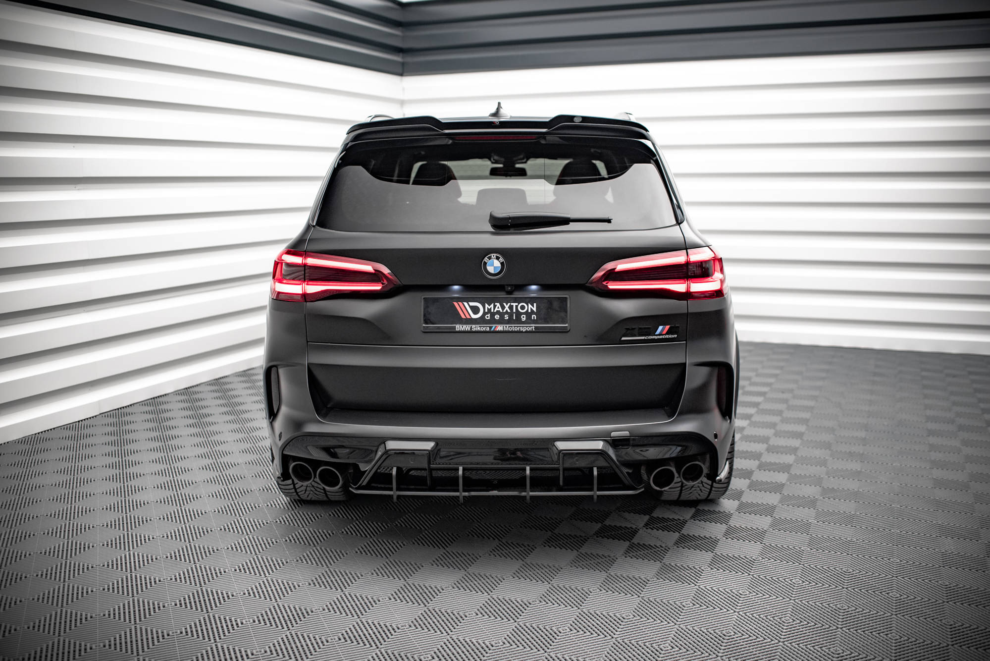 Street Pro Heckschürze Heck Ansatz Diffusor passend für BMW X5M F95 schwarz-rot