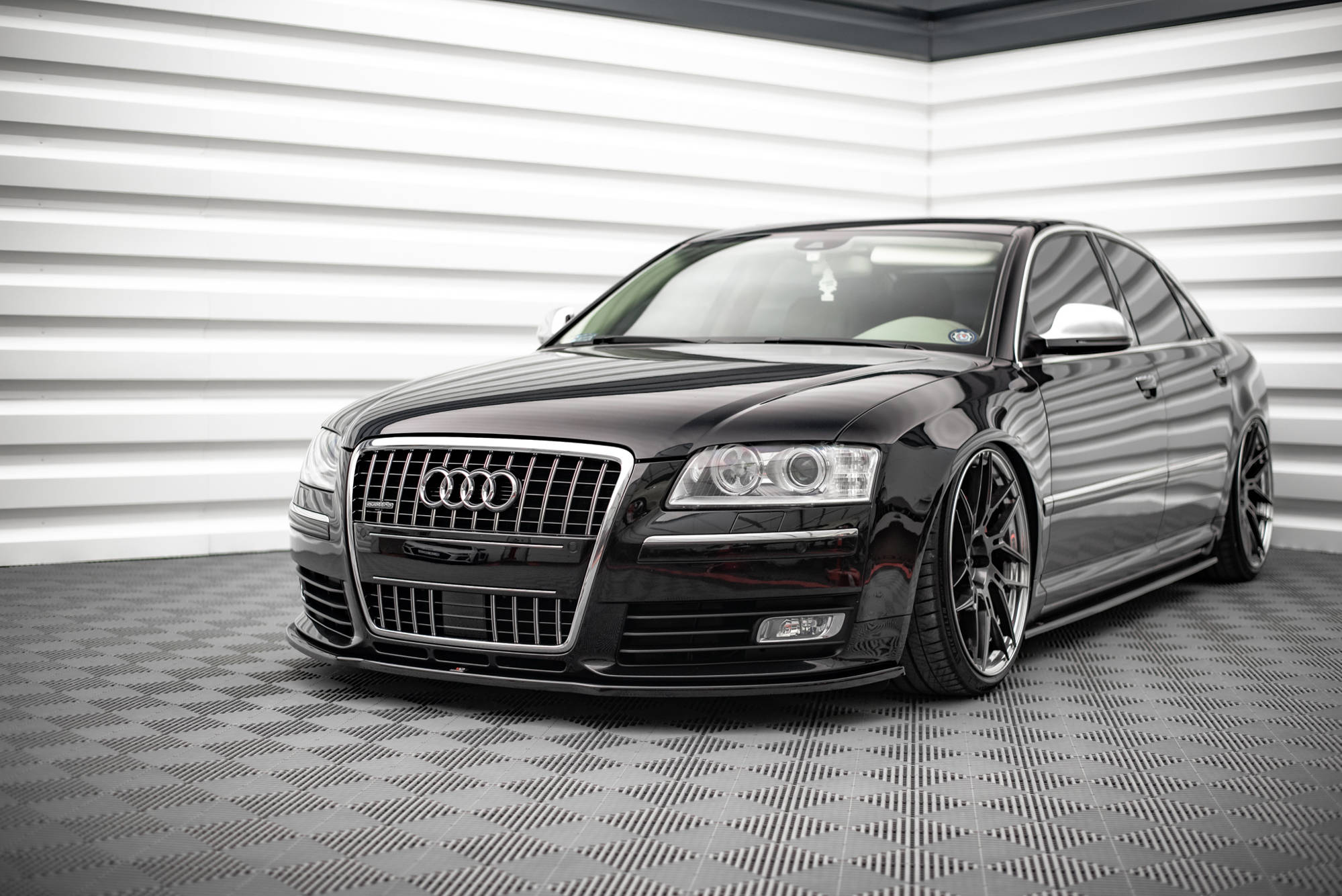 Street+ Seitenschweller Leisten passend für Audi S8 D3 schwarz Hochglanz