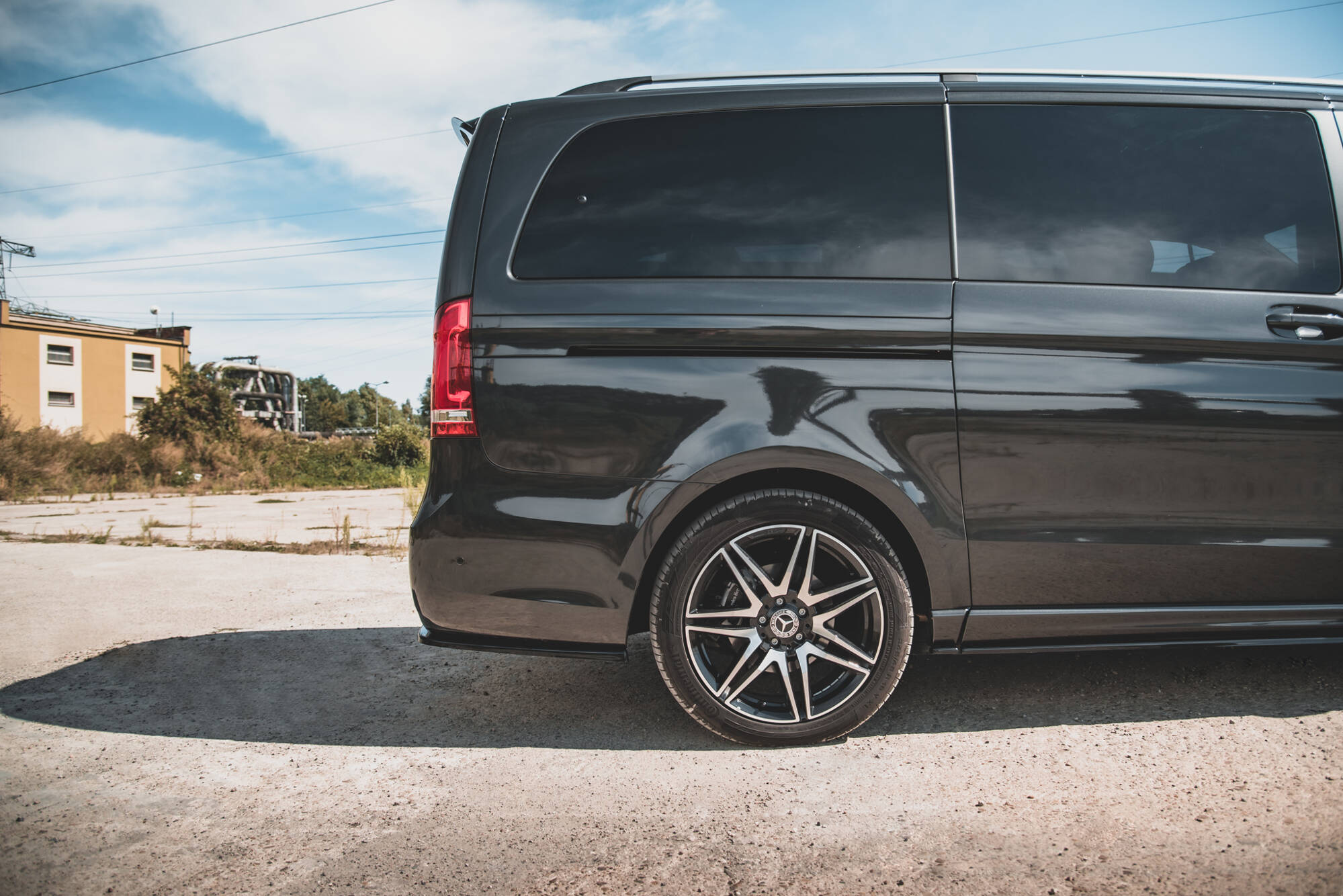 Street+ Heck Ansatz Flaps V.1 passend für Mercedes V-Klasse AMG-Line W447 FL schwarz Hochglanz