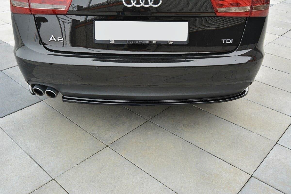 Heck Ansatz Flaps Diffusor für Audi A6 C7 schwarz matt