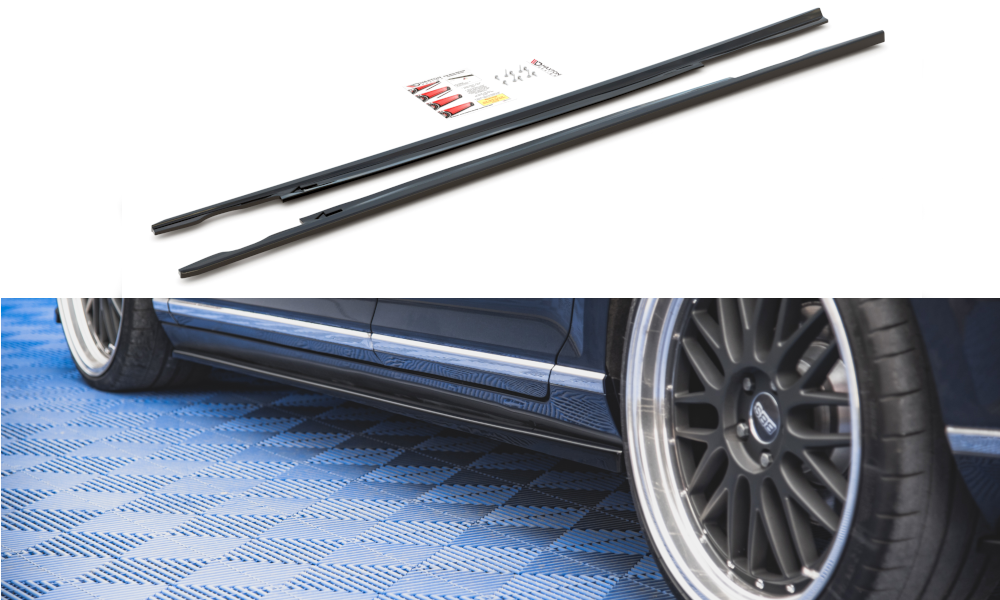 Street+ Seitenschweller Leisten passend für VW Passat B8 schwarz Hochglanz