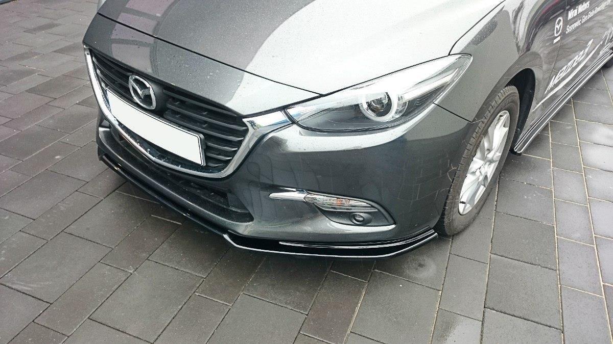Front Ansatz für v.1 Mazda 3 BN Mk3 Facelift schwarz Hochglanz