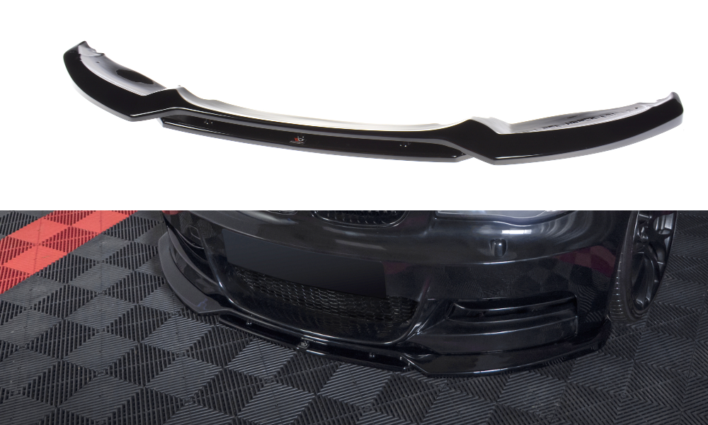 Front Ansatz V.1 für BMW 1er M-Paket E82 Facelift schwarz Hochglanz