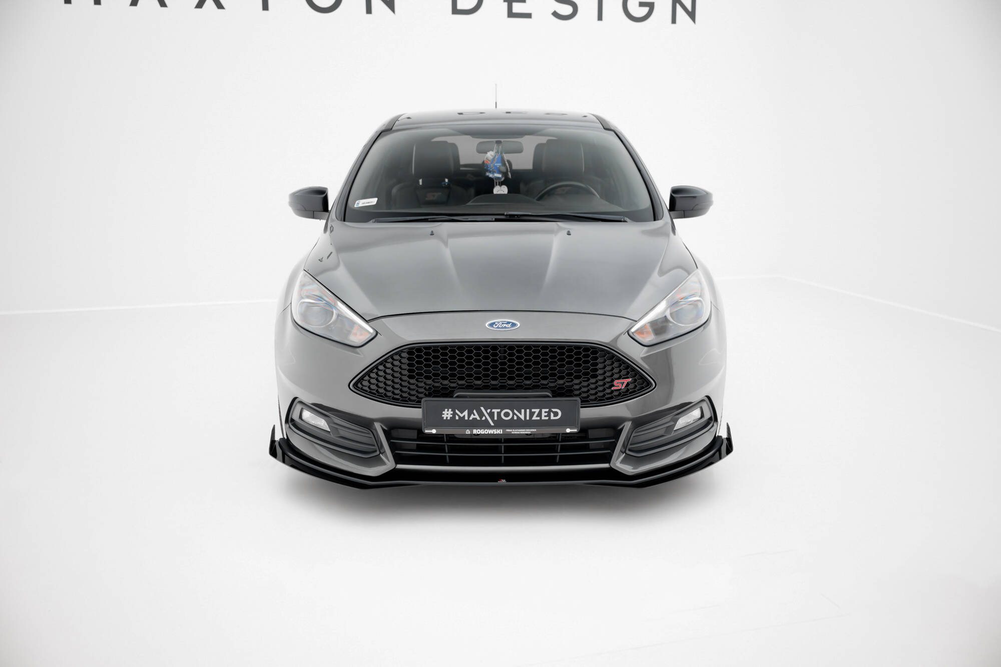 Street Pro Spoilerlippe Front Ansatz + Flaps passend für Ford Focus ST Mk3 FL schwarz Hochglanz