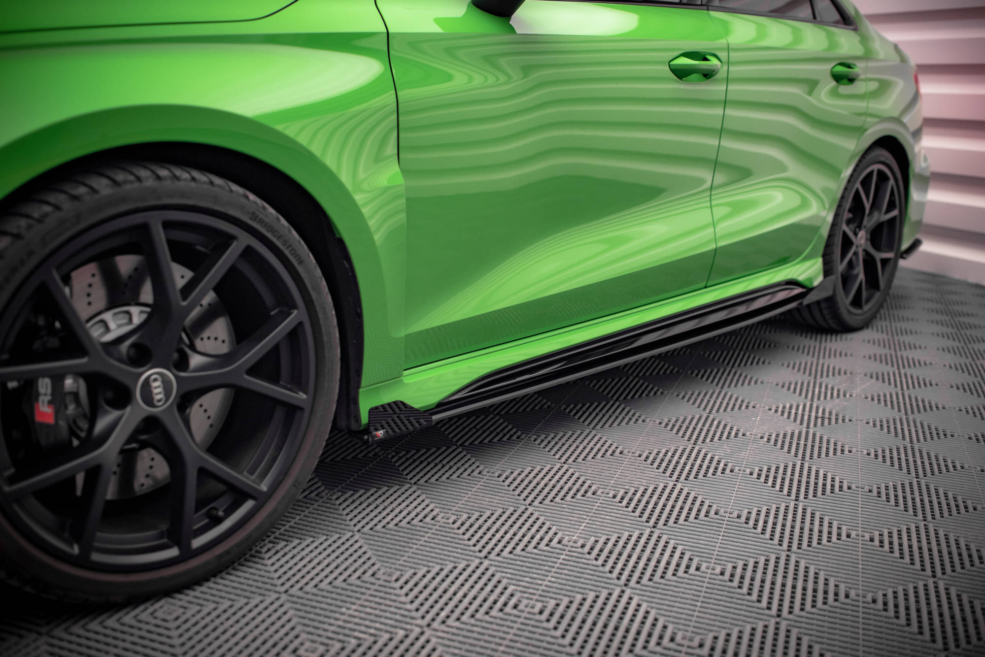 Seitenschweller Flaps passend für Audi RS3 Limousine 8Y schwarz Hochglanz