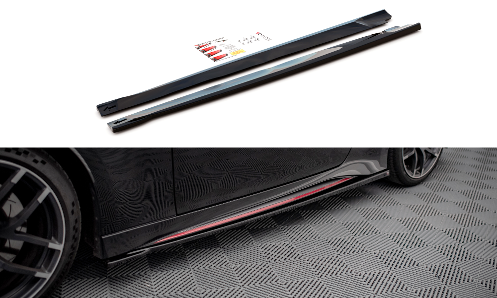 Street+ Seitenschweller Leisten V.1 passend für Nissan 370Z Nismo FL schwarz Hochglanz