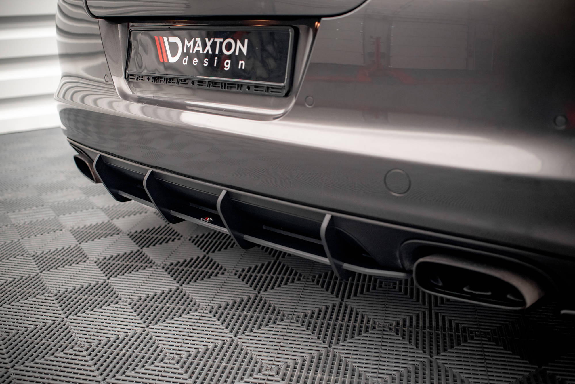 Street Pro Heckschürze Heck Ansatz Diffusor passend für Porsche Panamera / Panamera Diesel 970 rot