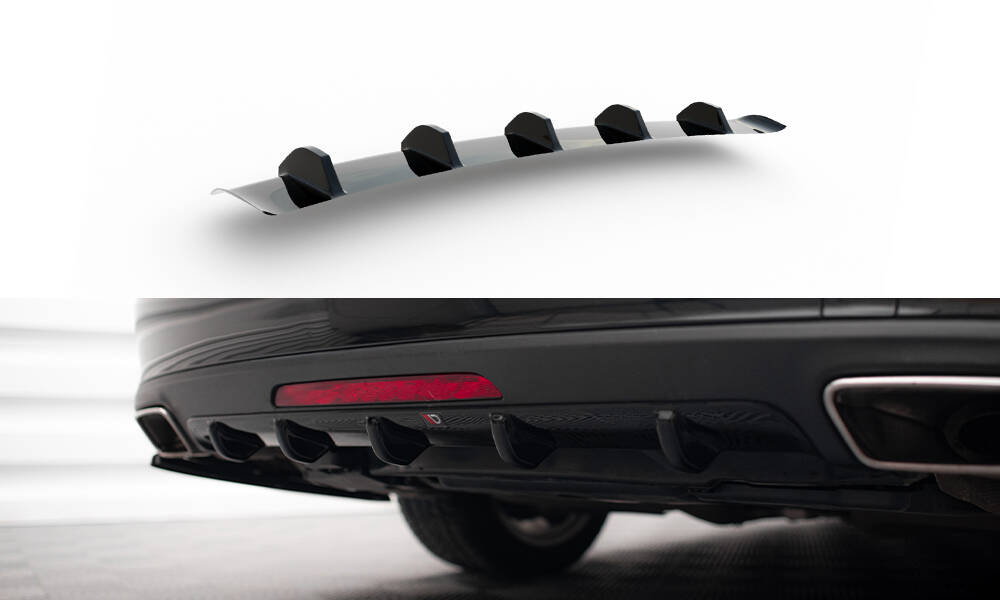 Diffusor Heck Ansatz für Mercedes-Benz CLS C218 schwarz Hochglanz
