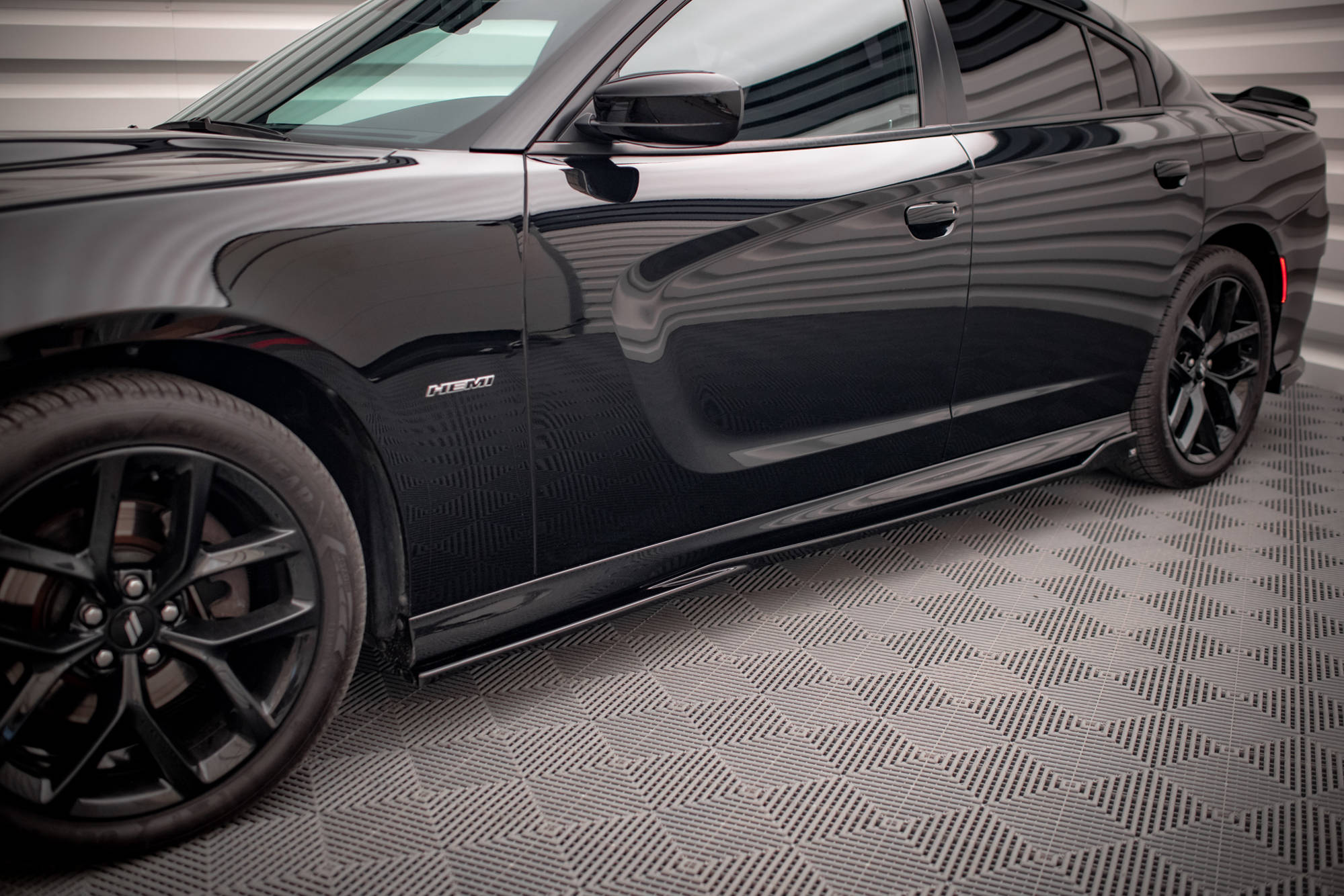 Street+ Seitenschweller Leisten passend für Dodge Charger SRT Mk7 FL schwarz Hochglanz