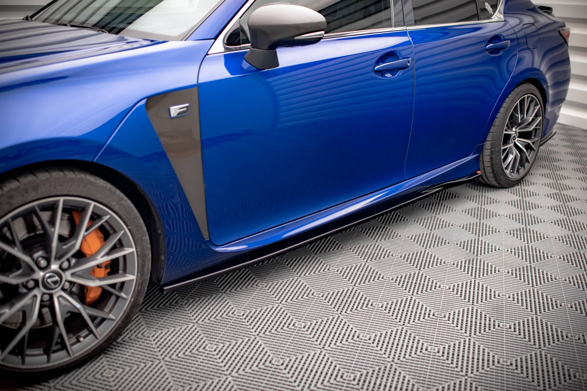 Street+ Seitenschweller Leisten passend für Lexus GS F Mk4 FL schwarz Hochglanz