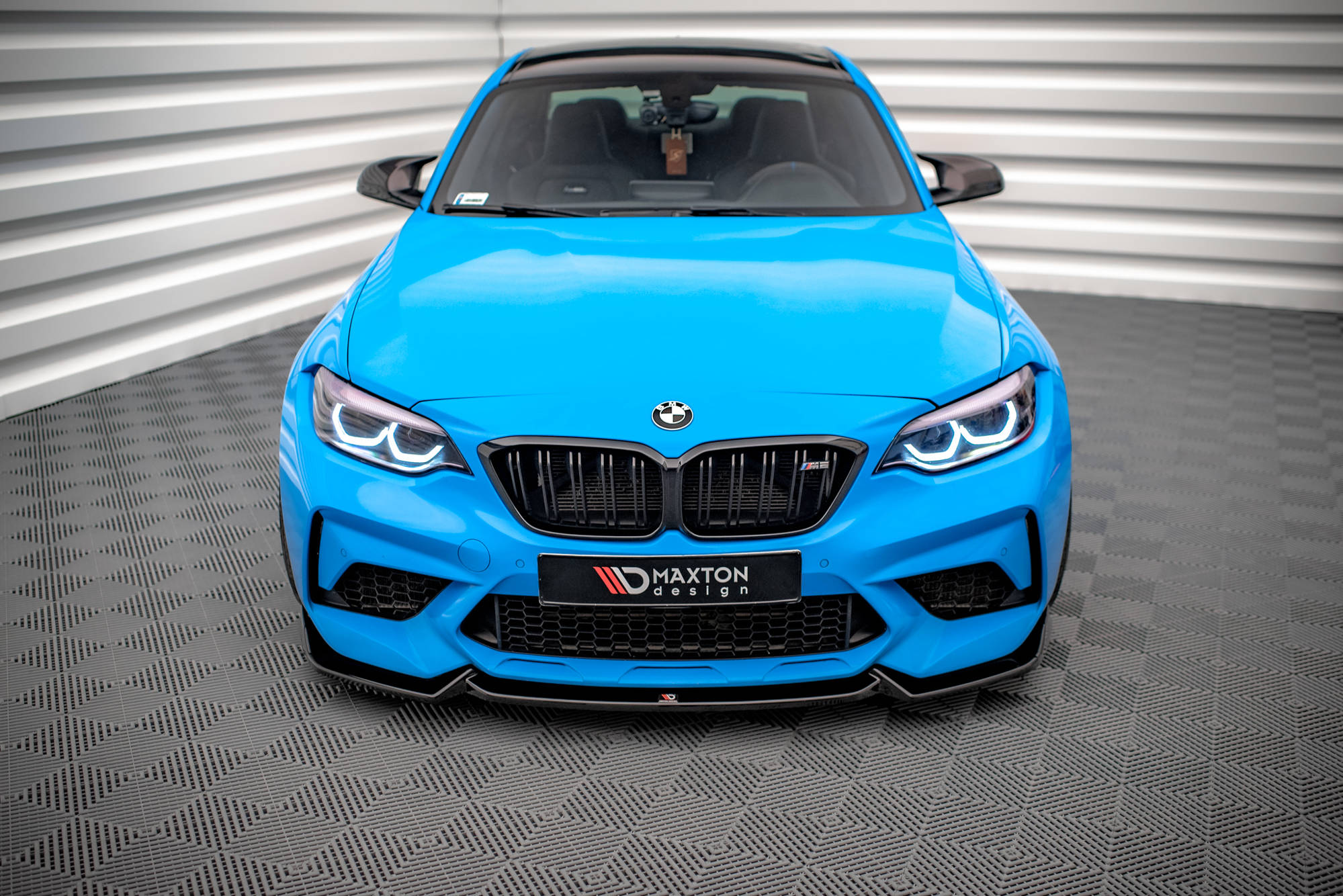 Street+ Spoilerlippe Front Ansatz V.2 passend für BMW M2 Competition F87 schwarz Hochglanz