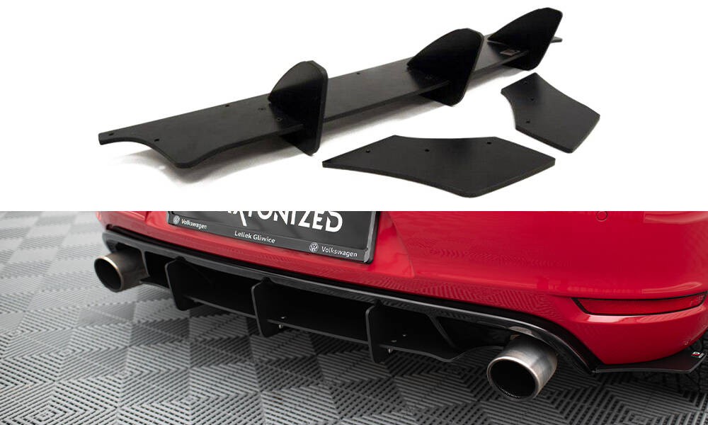 Diffusor für VW GOLF 6 GTI / 35TH Diffusor Heck Ansatz für Heckschürze für & Heck Ansatz Flaps