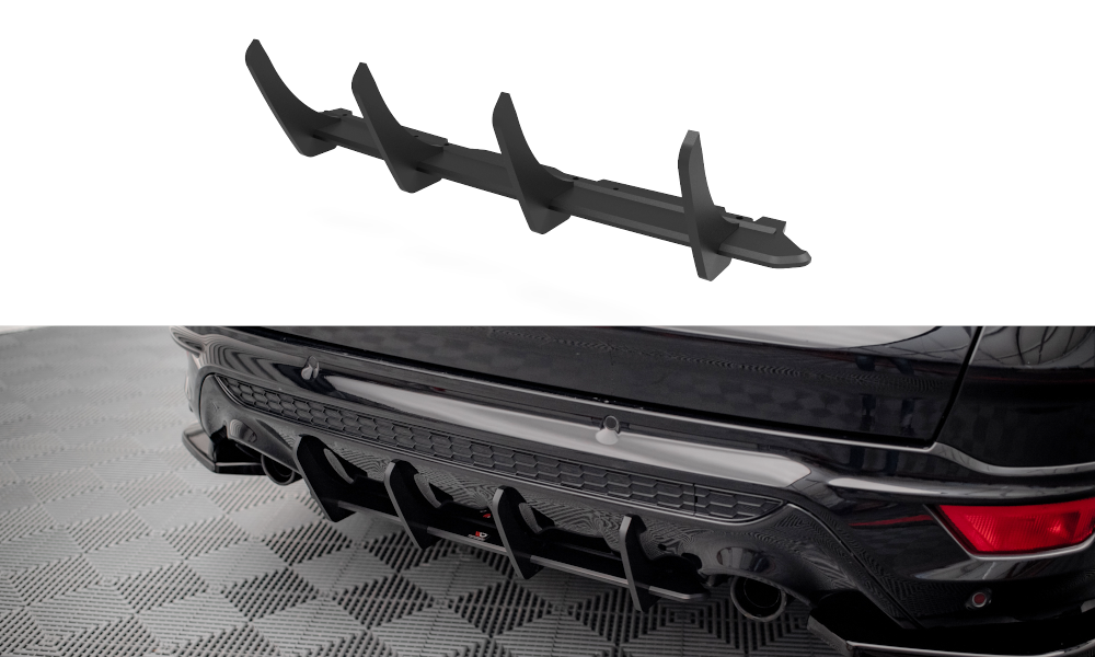 Street Pro Heckschürze Heck Ansatz Diffusor passend für Ford Escape ST-Line Mk3 schwarz-rot