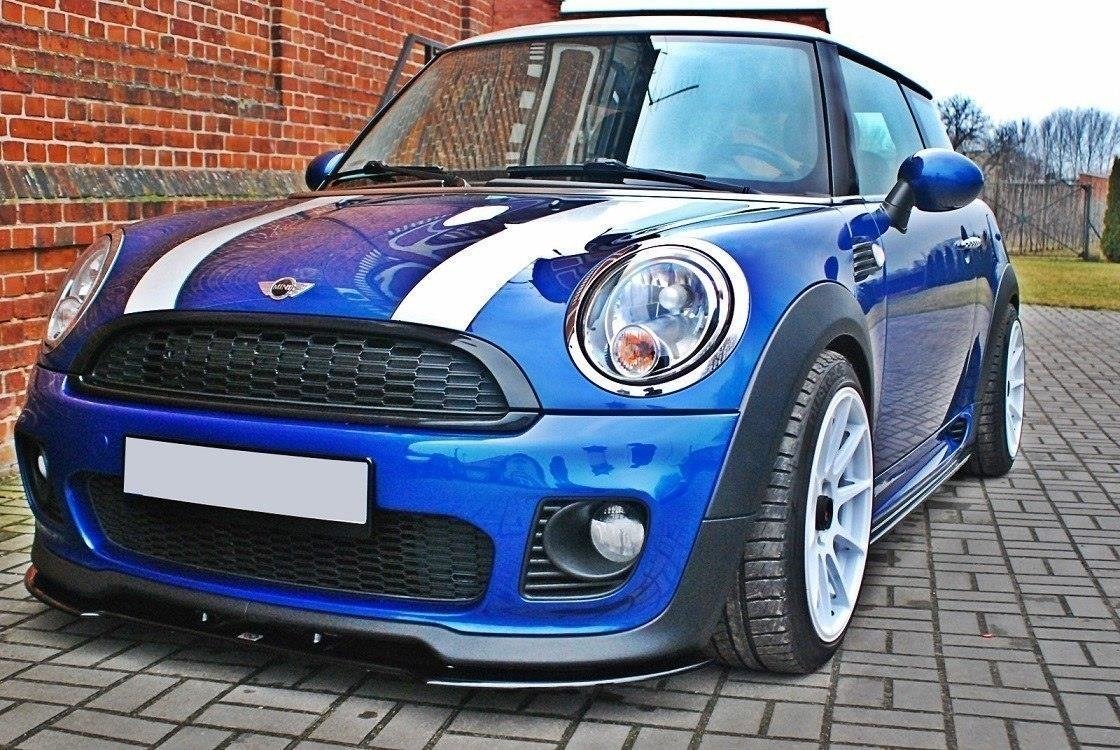 Street+ Spoilerlippe Front Ansatz V.1 passend für Mini Cooper R56 JCW schwarz Hochglanz