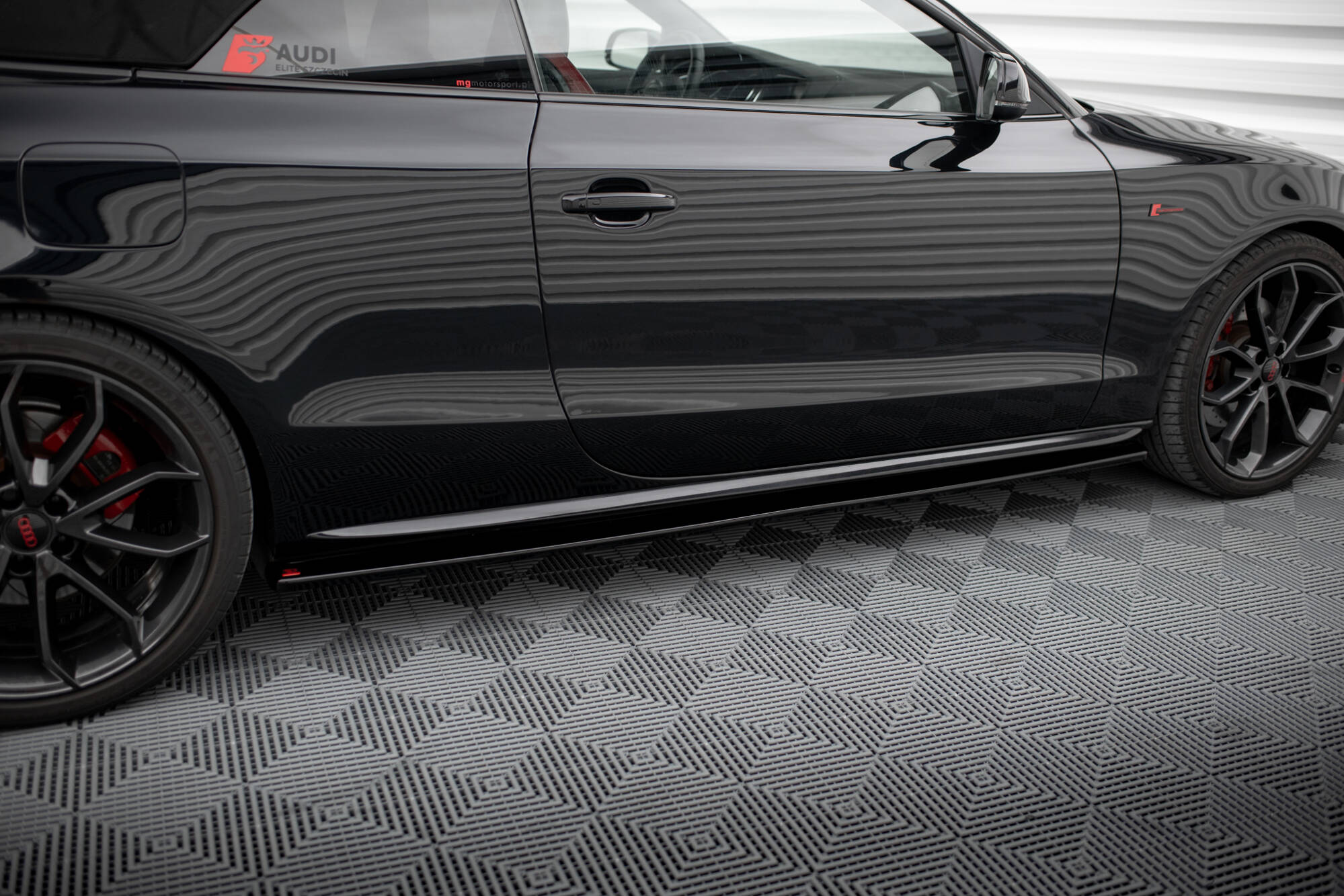 Street+ Seitenschweller Leisten passend für Audi S5 / A5 / A5 S-Line 8T / 8T FL schwarz Hochglanz