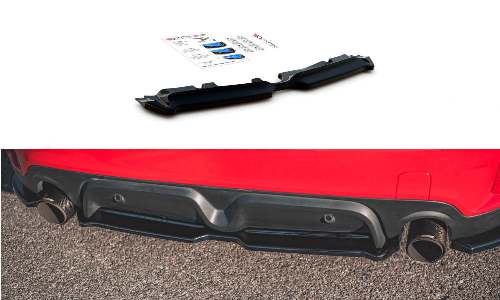 Street+ Mittlerer Diffusor Heck Ansatz passend für Mini Countryman Mk2 F60 JCW schwarz Hochglanz
