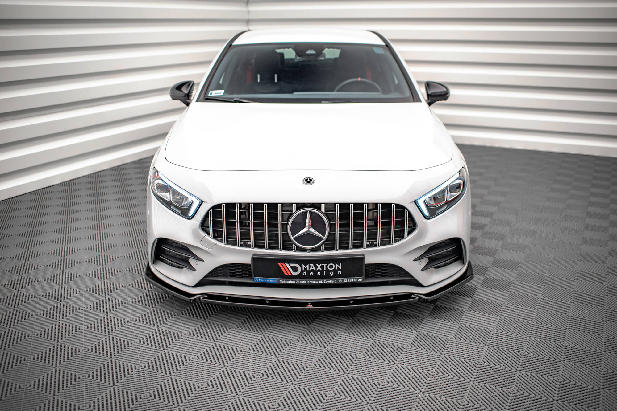 Street+ Spoilerlippe Front Ansatz V.4 passend für Mercedes A35 AMG / AMG-Line W177 schwarz Hochglanz