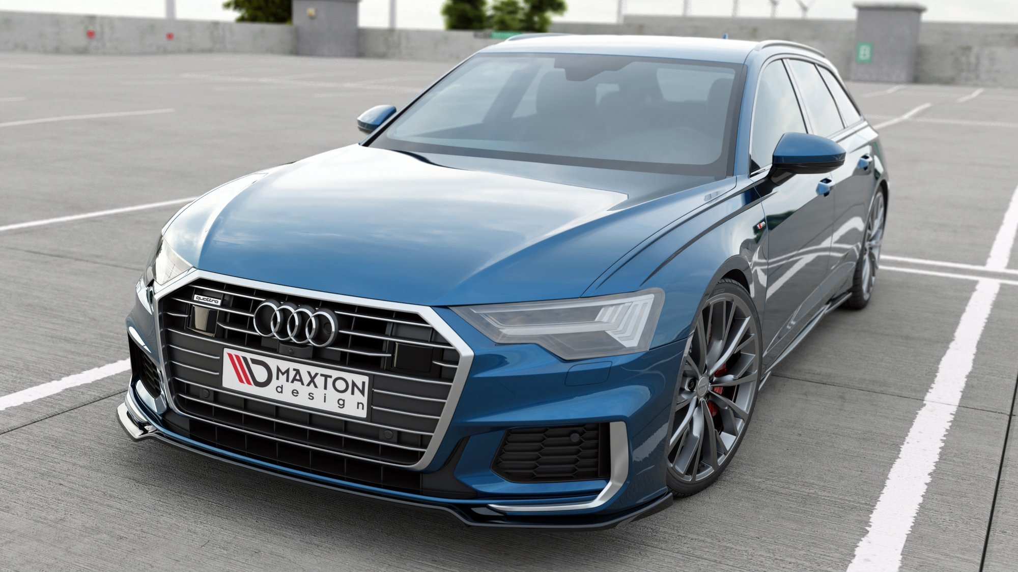 Front Ansatz V.1 für Audi A6 S-Line / S6 C8 / C8 Facelift schwarz Hochglanz