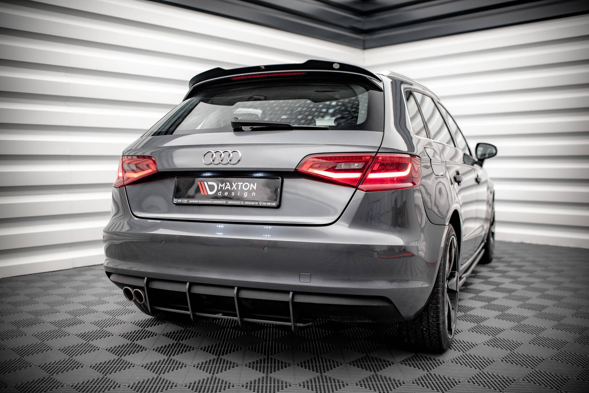 Street Pro Heckschürze Heck Ansatz Diffusor passend für Audi A3 Sportback 8V