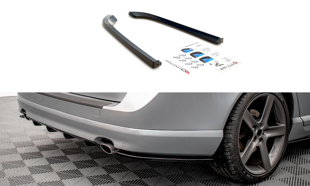 Street+ Heck Ansatz Flaps passend für Volvo V70 Mk3 schwarz Hochglanz