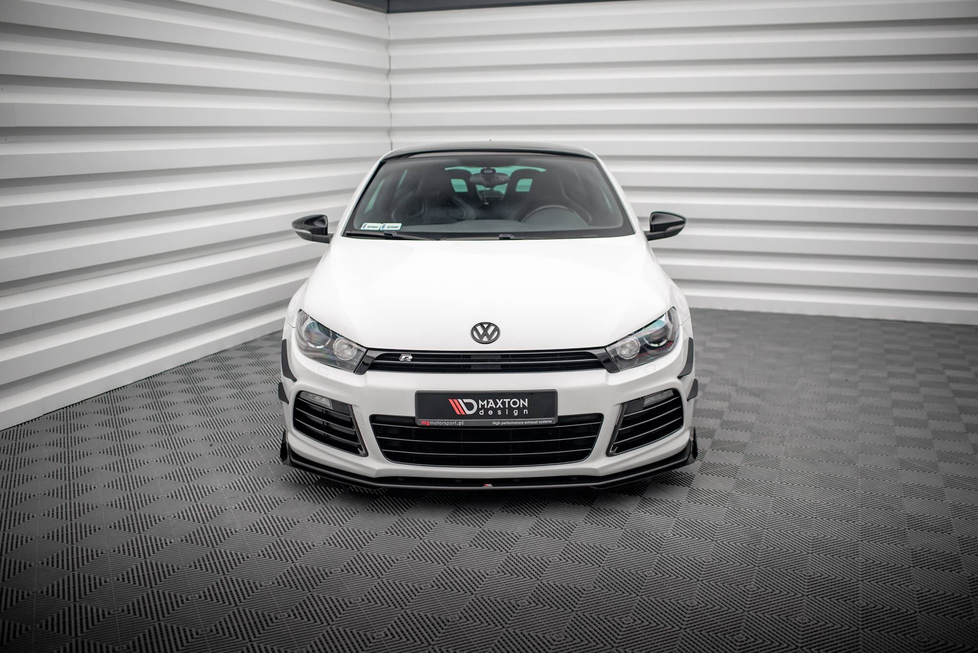 Street Pro Spoilerlippe Front Ansatz + Flaps passend für VW Scirocco R Mk3 schwarz Hochglanz