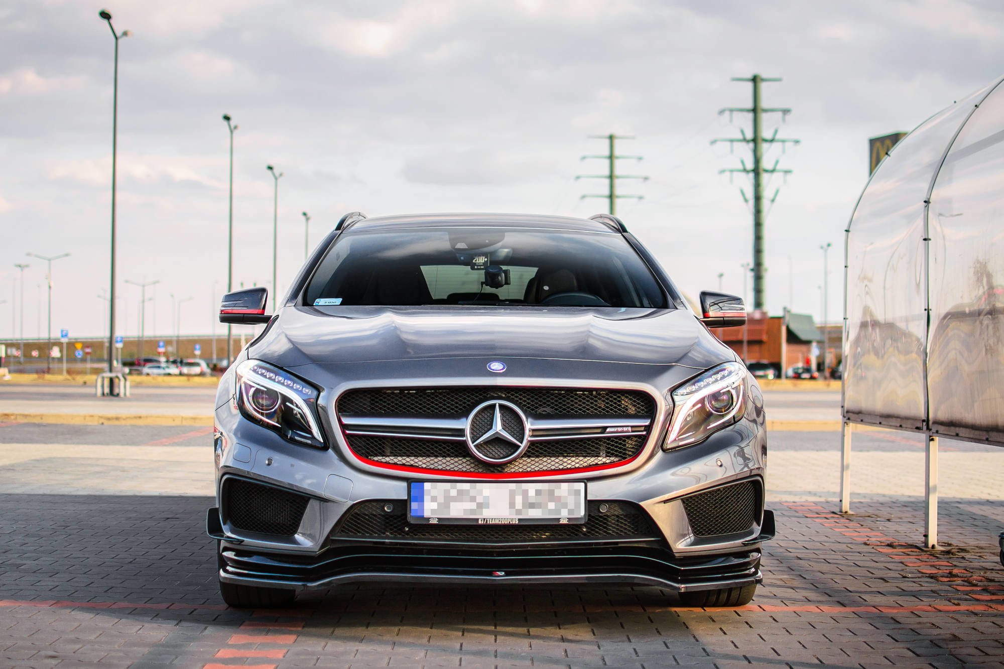 Front Ansatz für Mercedes GLA 45 AMG SUV X156 vor Facelift schwarz matt