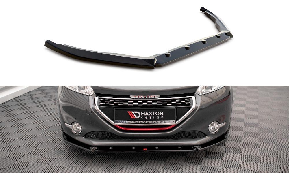 Street+ Spoilerlippe Front Ansatz V.2 passend für Peugeot 208 GTi Mk1 schwarz Hochglanz
