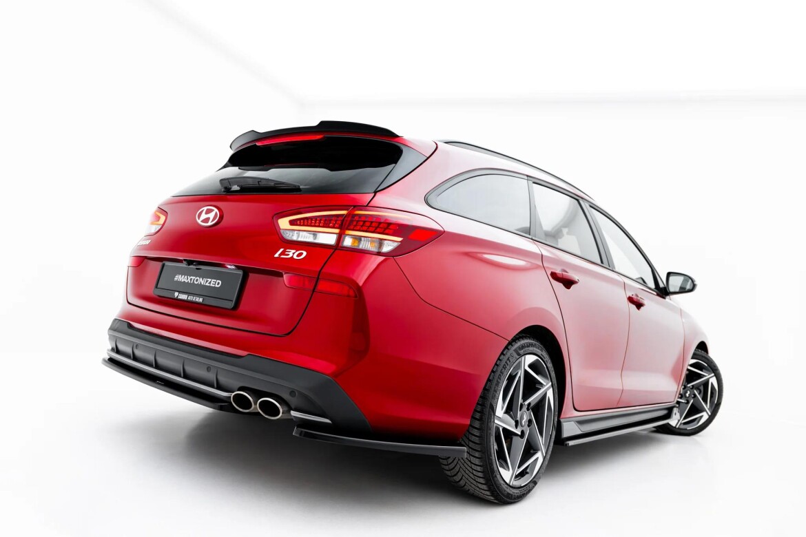 Diffusor Flaps V.1 passend für Hyundai I30 N-Line Wagon Mk3 Facelift schwarz Hochglanz