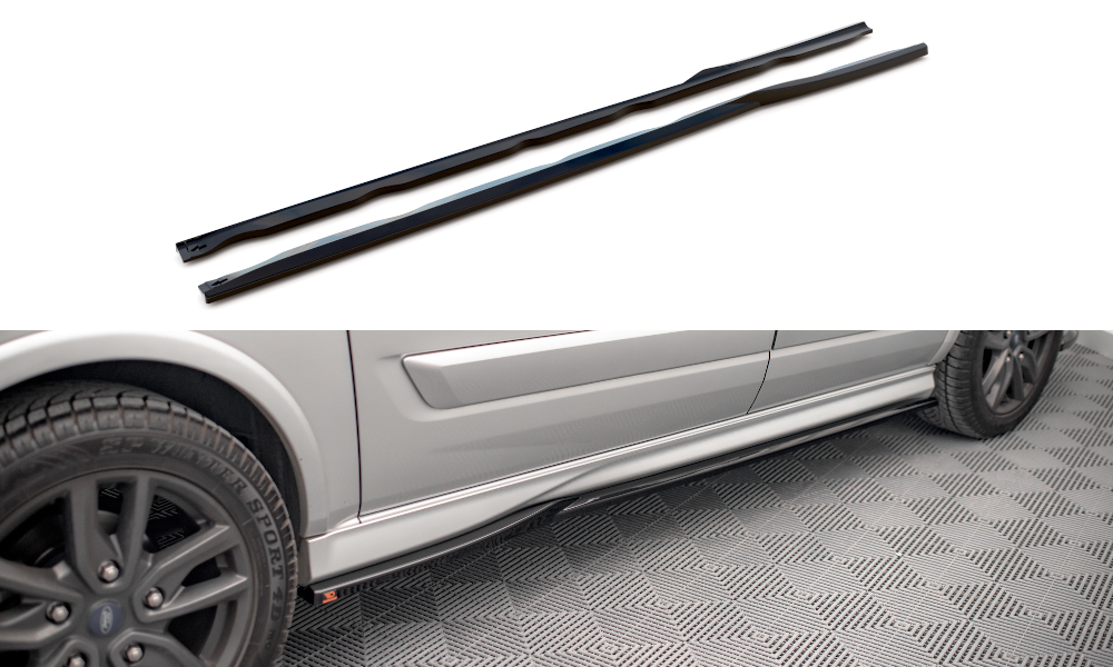 Street+ Seitenschweller Leisten passend für Ford Transit Custom ST-Line Mk1 FL schwarz Hochglanz