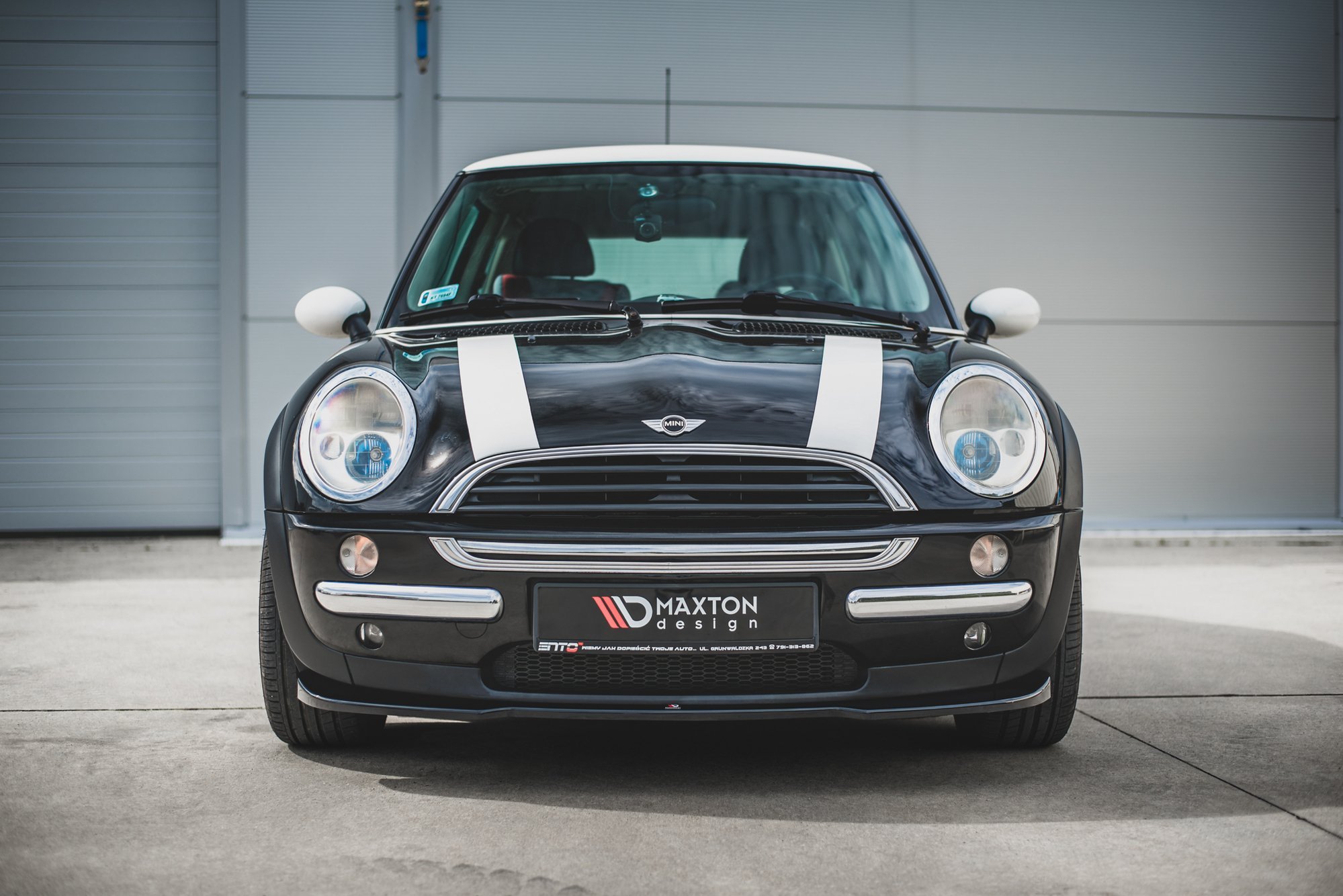 Front Ansatz für Mini Cooper / One R50 schwarz Hochglanz