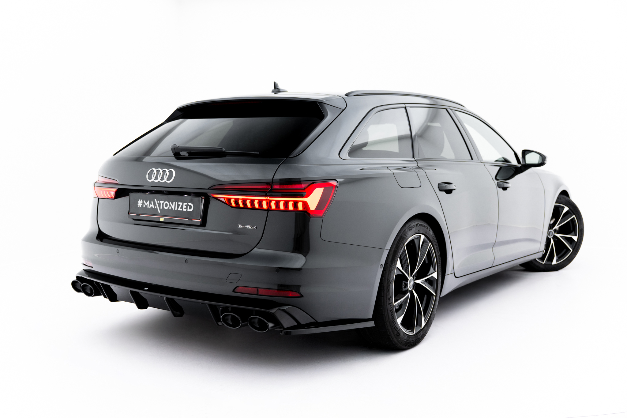 Street+ Heck Ansatz Flaps passend für Audi A6 Limousine / Avant C8 / C8 FL schwarz Hochglanz