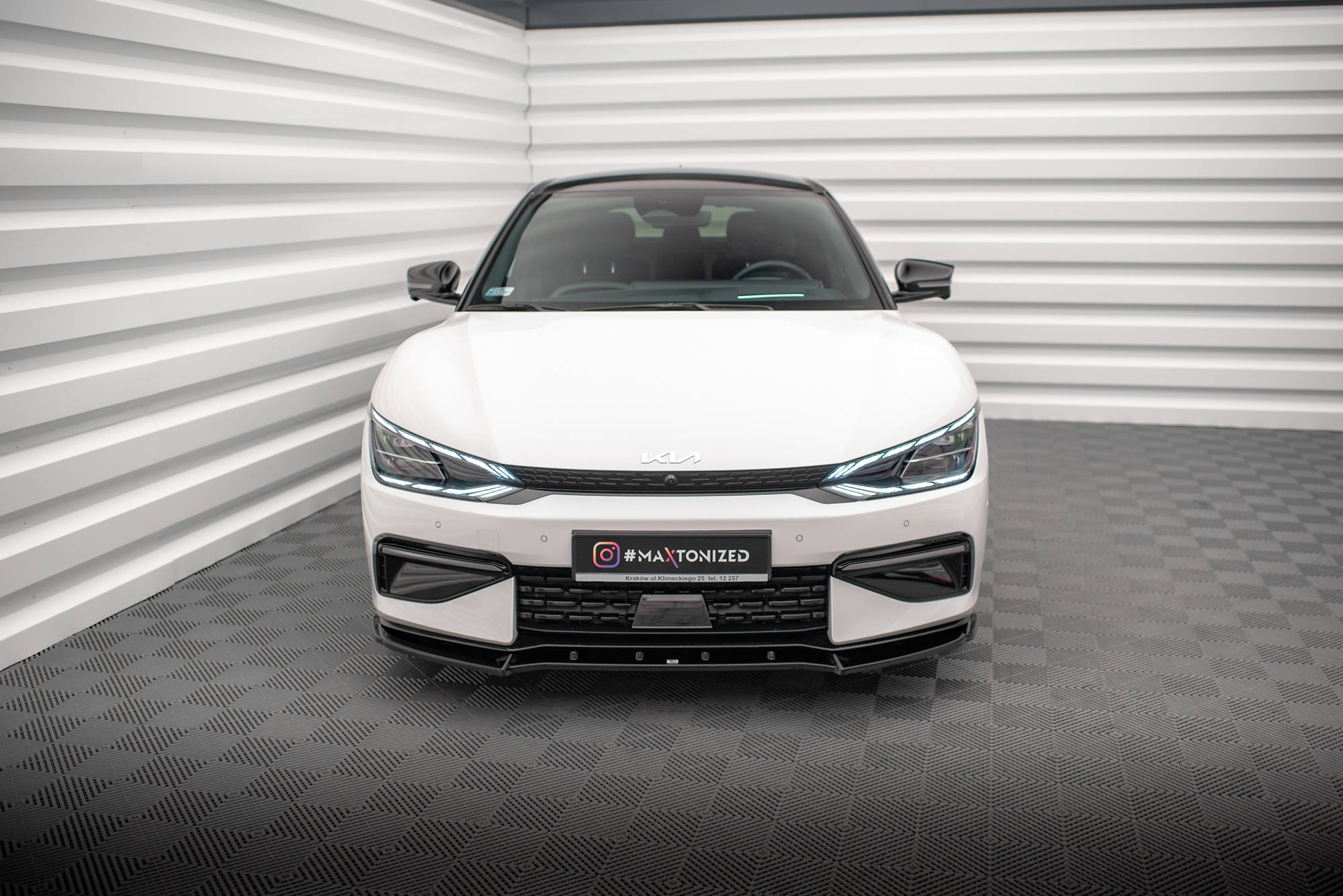 Street+ Spoilerlippe Front Ansatz V.2 passend für Kia EV6 GT-Line Mk1 schwarz Hochglanz