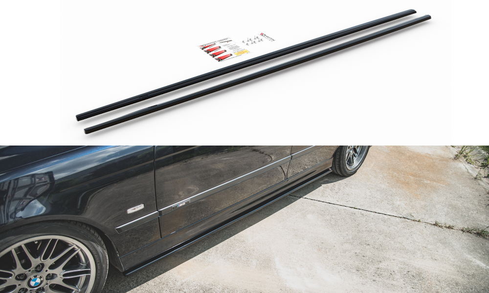 Street+ Seitenschweller Leisten passend für BMW M5 / 5 M-Paket E39 schwarz Hochglanz
