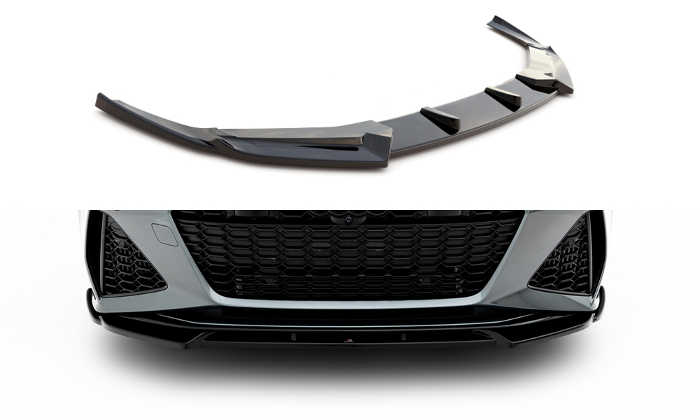 Front Ansatz V.1 für Audi RS6 C8 / C8 Facelift schwarz Hochglanz