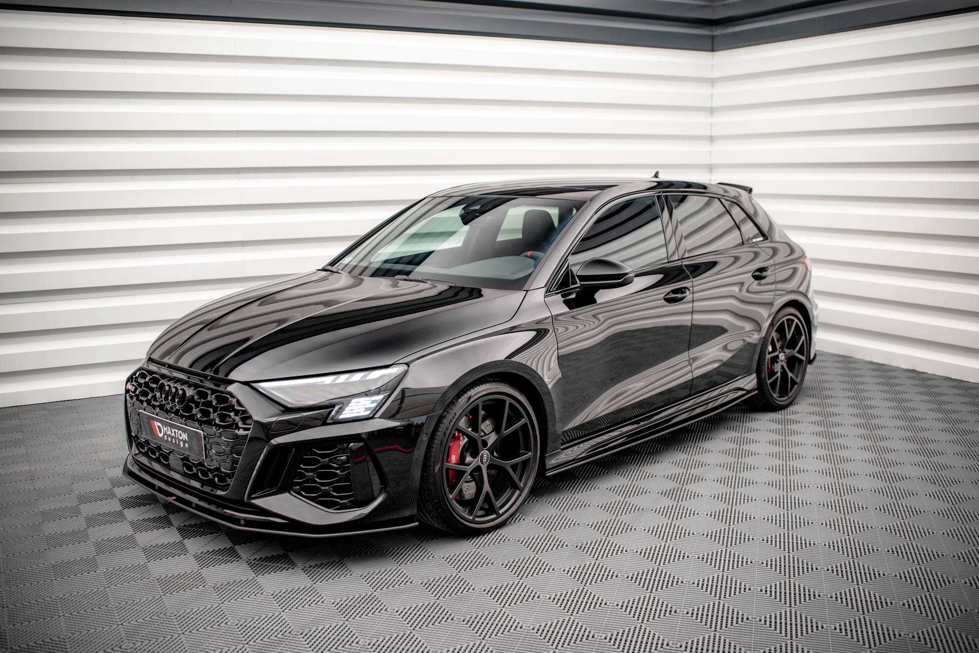 Street Pro Seitenschweller Leisten passend für Audi RS3 Sportback 8Y rot